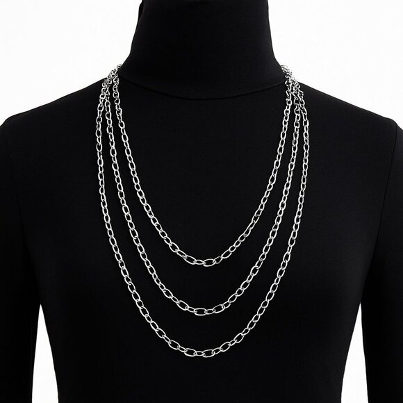 Prochain Jewelry - PROCHAIN Brand 100" Extra Long Sterling Silver 925 Link Chain Necklace